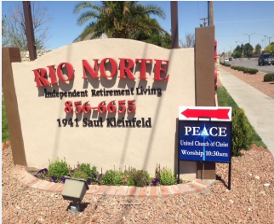 Peace UCC sign in El Paso 274x224